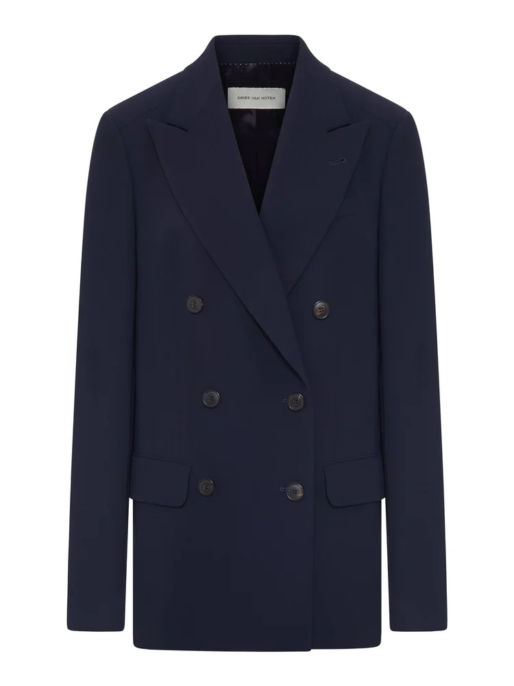 NAVY BLUE DOUBLE-BREASTED BLAZER