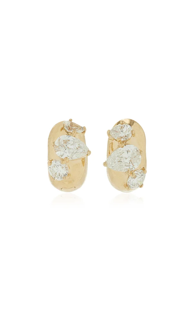 14K Yellow Gold Huggie Hoop Earrings