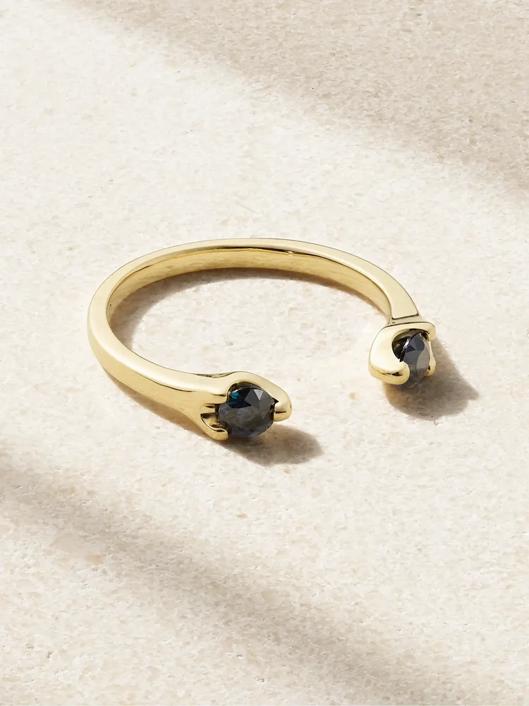 Orbit 18-karat gold sapphire ring