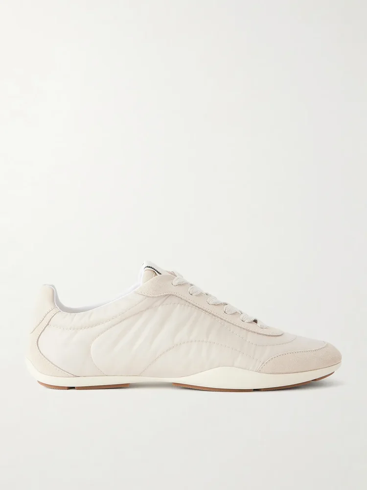 Shell and suede sneakers