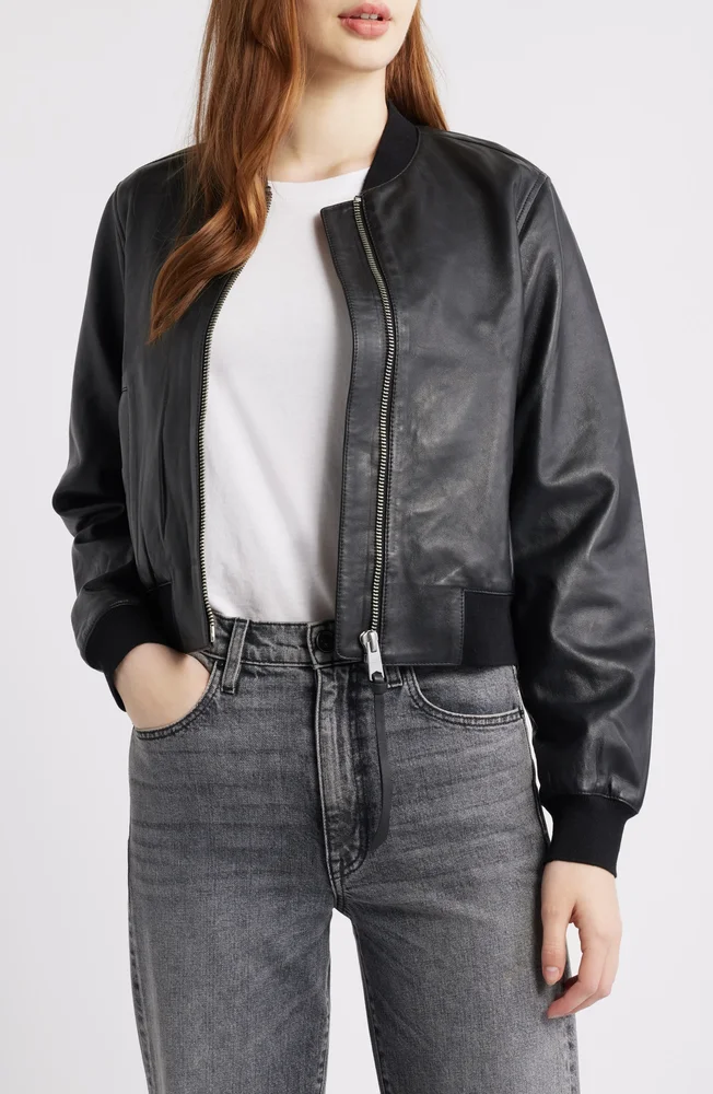 Orten Leather Bomber Jacket