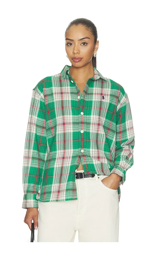 Twill Long Sleeve Collared Sport Shirt