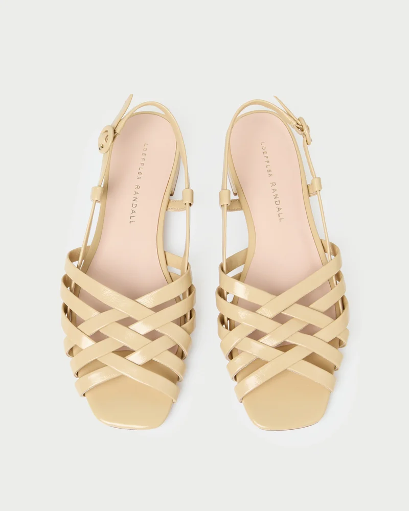 Loeffler Randall Shelly Bisque Leather Flat Sandal