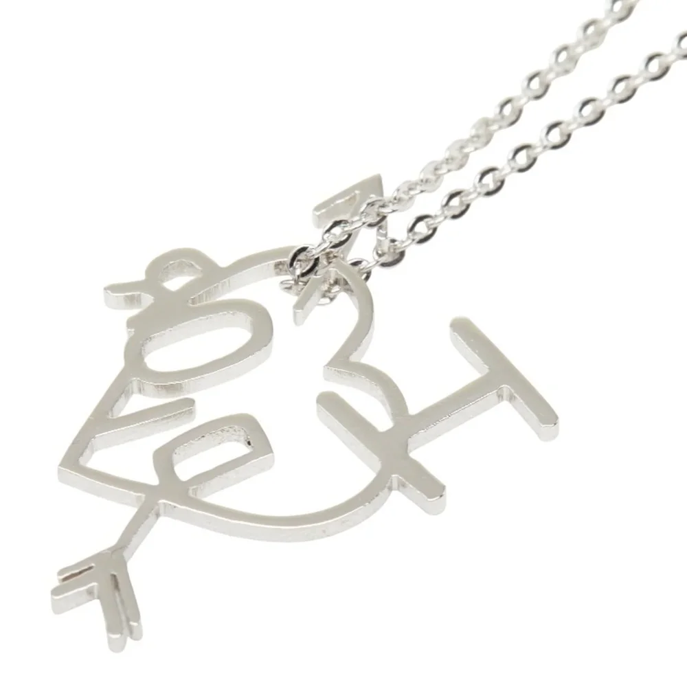 Pre-Owned Pendant Necklace Silver Metal