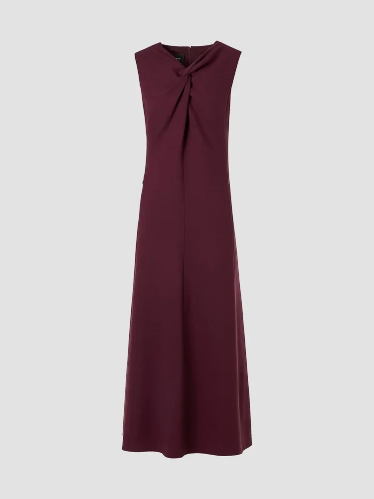 Wool-Blend Knot A-line Midi-Dress
