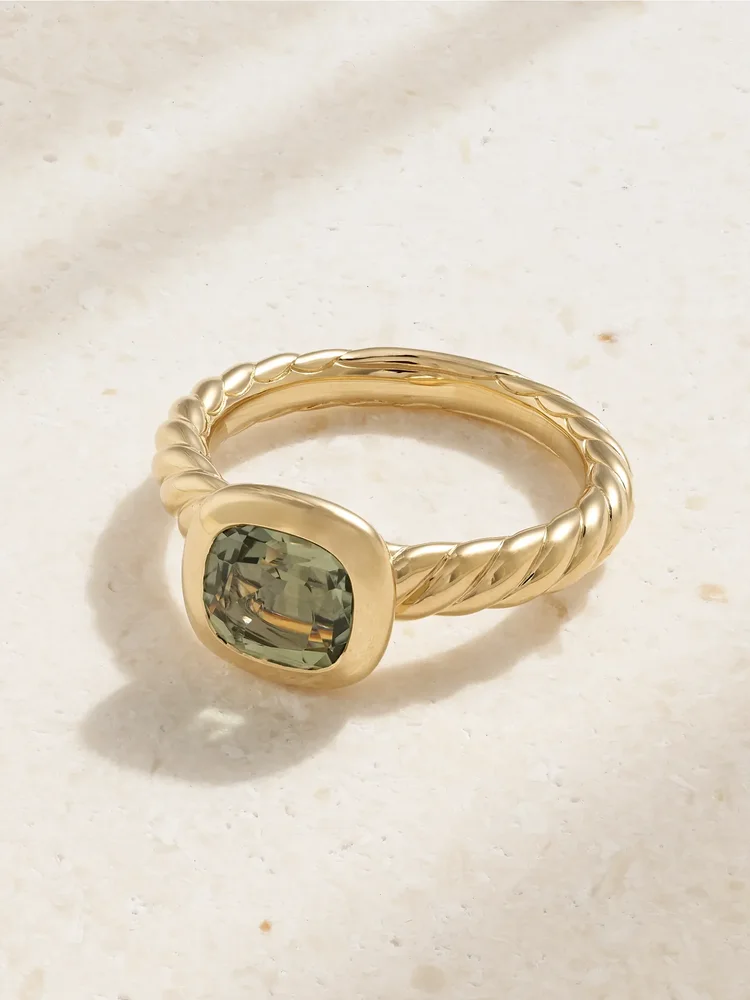 DY Mercer® 18-karat gold prasiolite ring