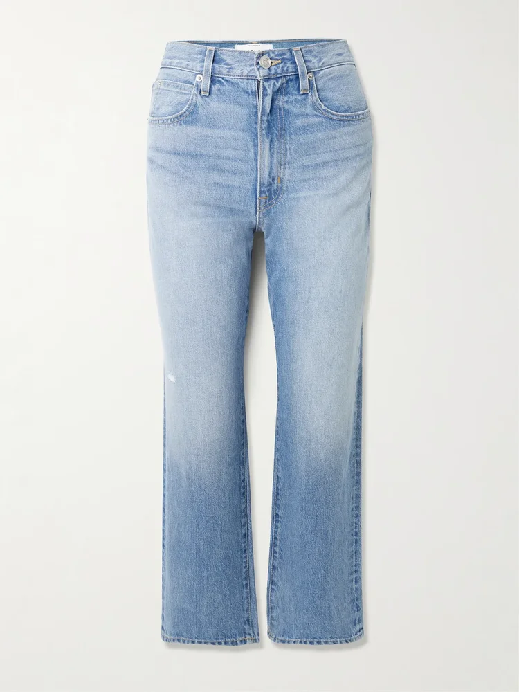 london crop high rise straight leg jeans