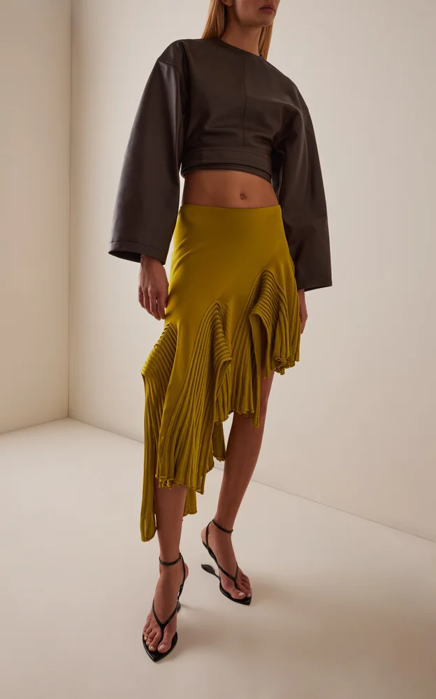 Asymmetric Leaf Godet Skirt