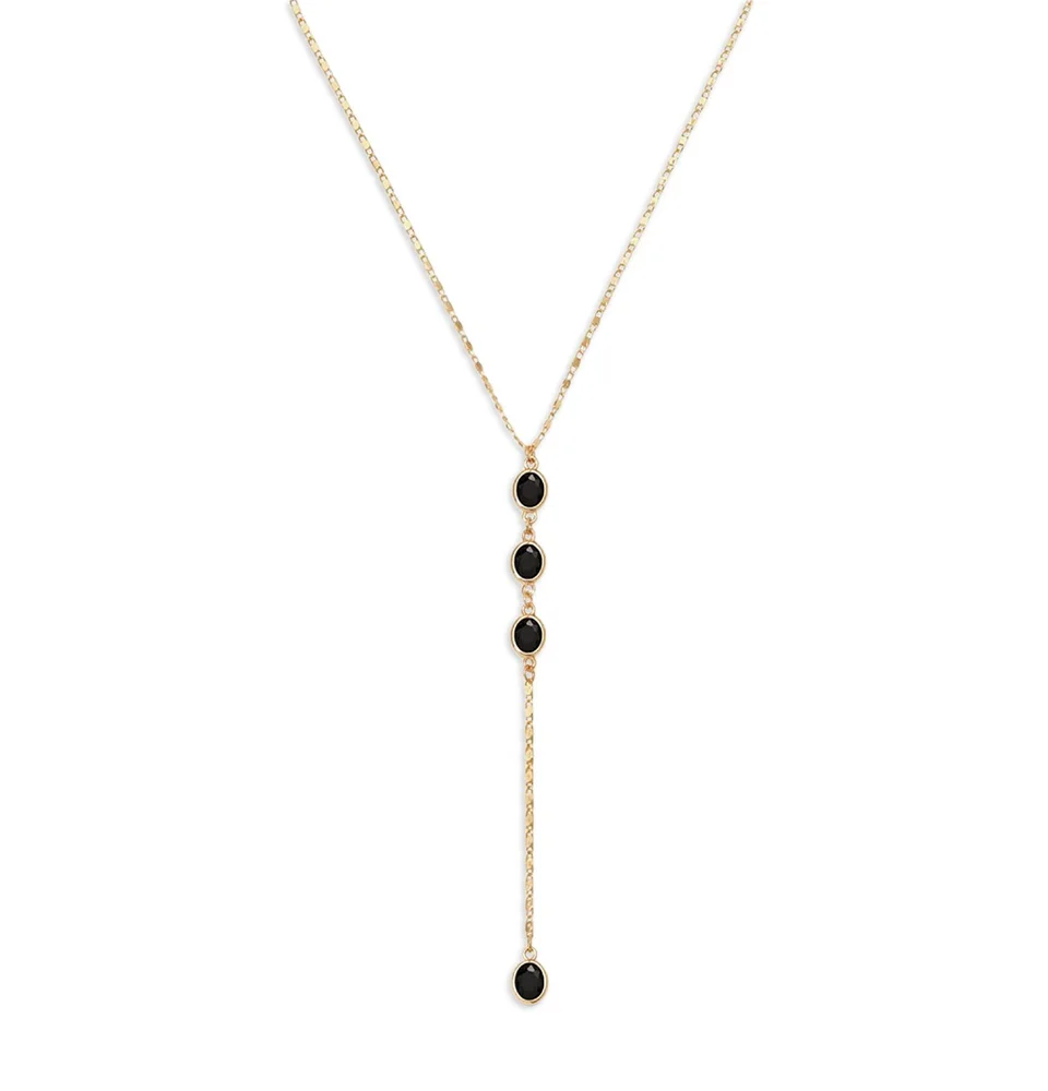 Sparkle Dip Cubic Zirconia Lariat Necklace, 14-19"