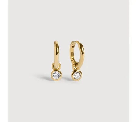 Monica Vinader April Birthstone Huggie Earrings