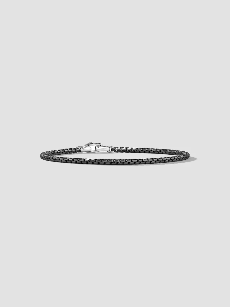 Box Chain Bracelet in Stainless Steel and Sterling Silver