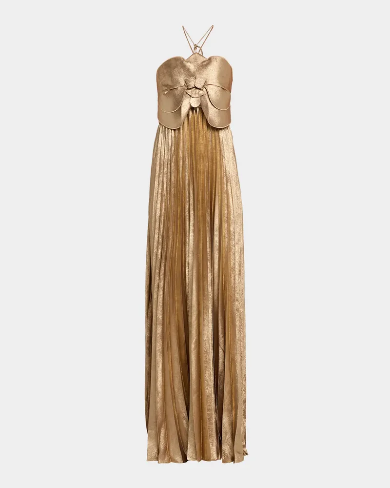 Forever Young Pullford Metallic Pleated Gown
