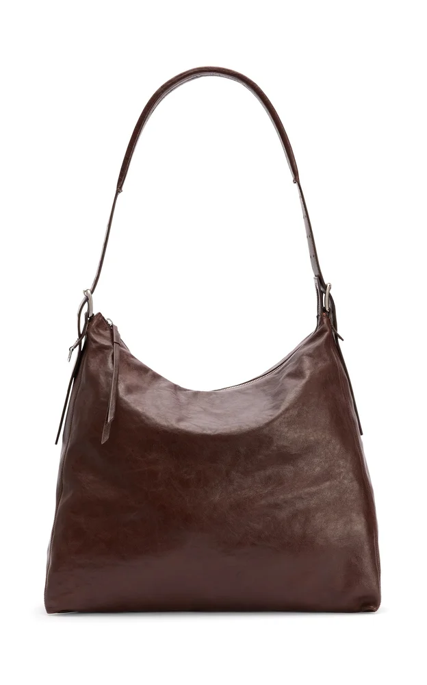 Belted Leather Hobo Bag