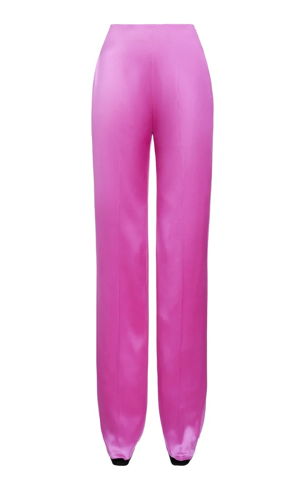 Tailored Elegant Silk-Blend Tapered Pants