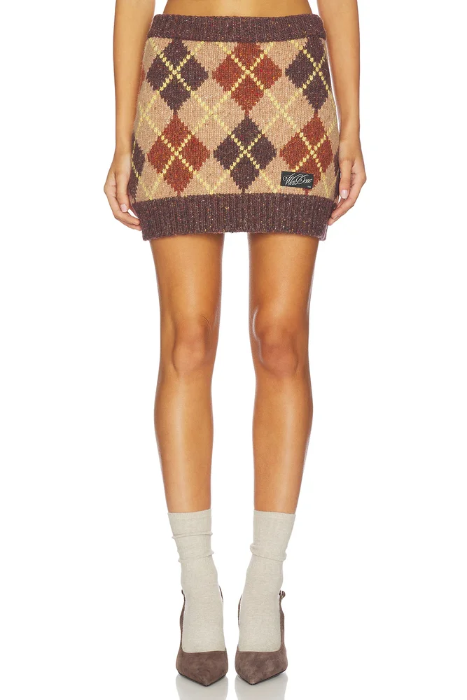 Argyle Intarsia Mini Skirt