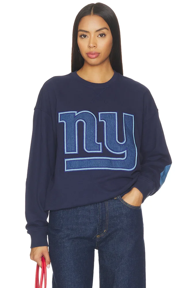 New York Giants Denim Patch Crew Sweater