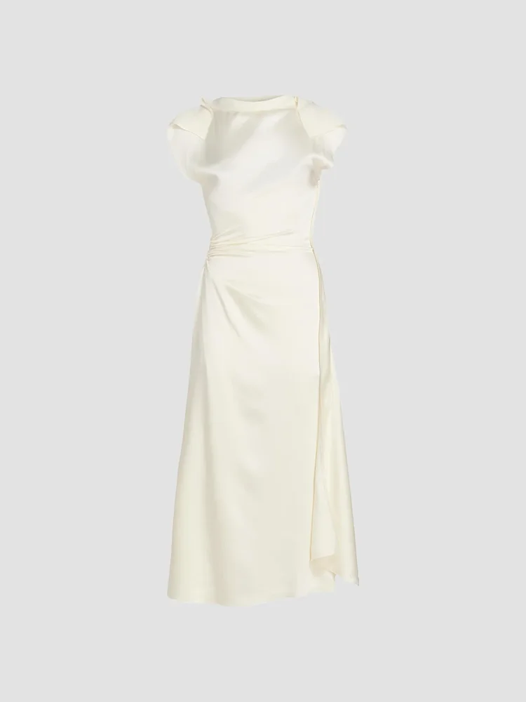Drape Bias-Cut Midi-Dress