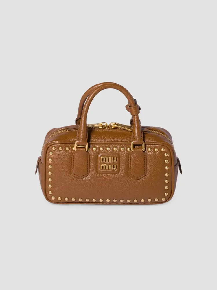 Arcadie Studded Leather Top Handle Bag