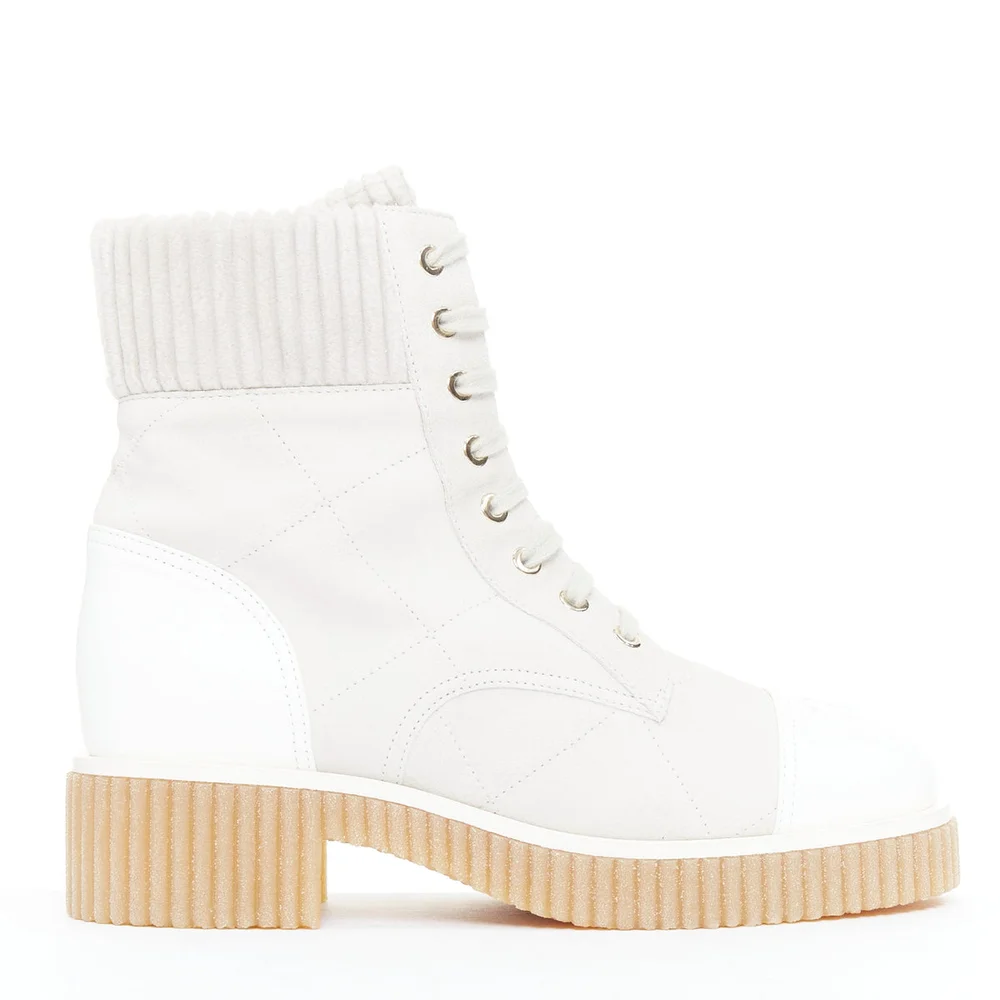 Chanel Suede Calfskin Combat Boots