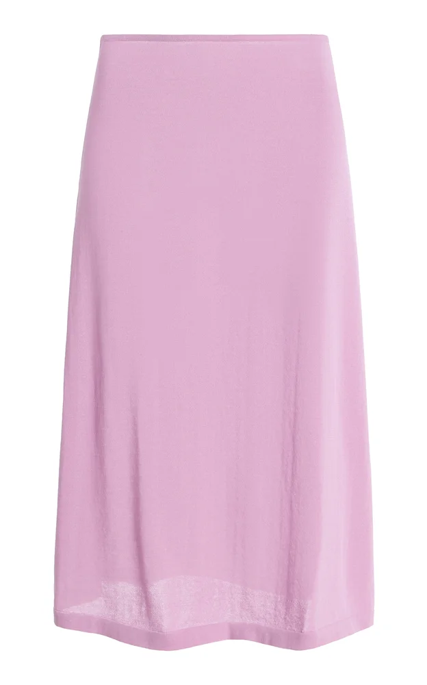 Exclusive Sheer Knit Cotton-Blend Midi Skirt