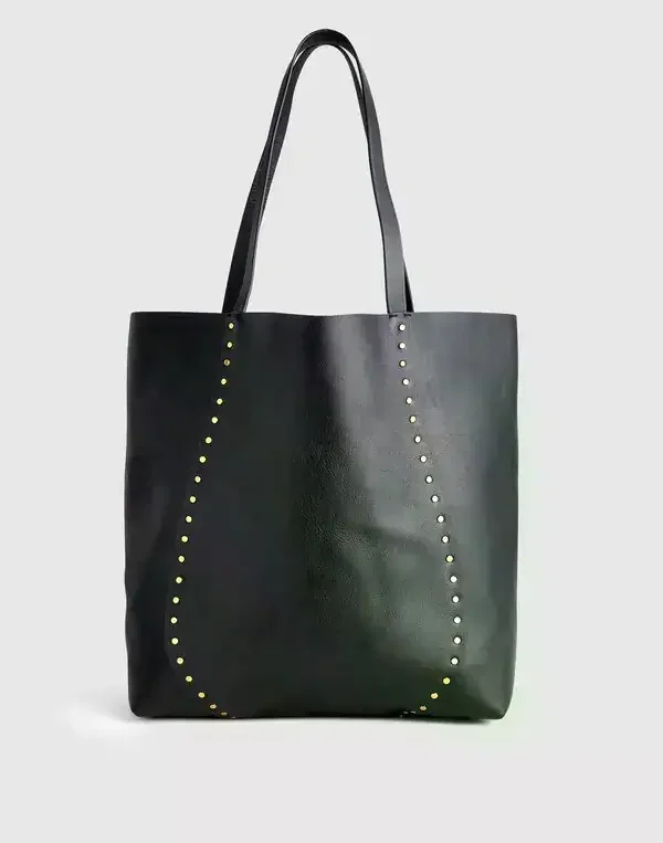 studded leather tote