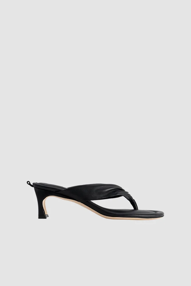 Dasha Heel Leather Heel in Black
