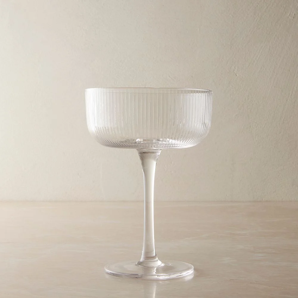 Fluted Coupe Glasses, Set of 4