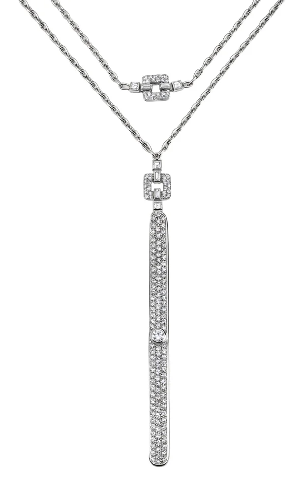 Empire 18K White Gold Double Wrap Chain Necklace