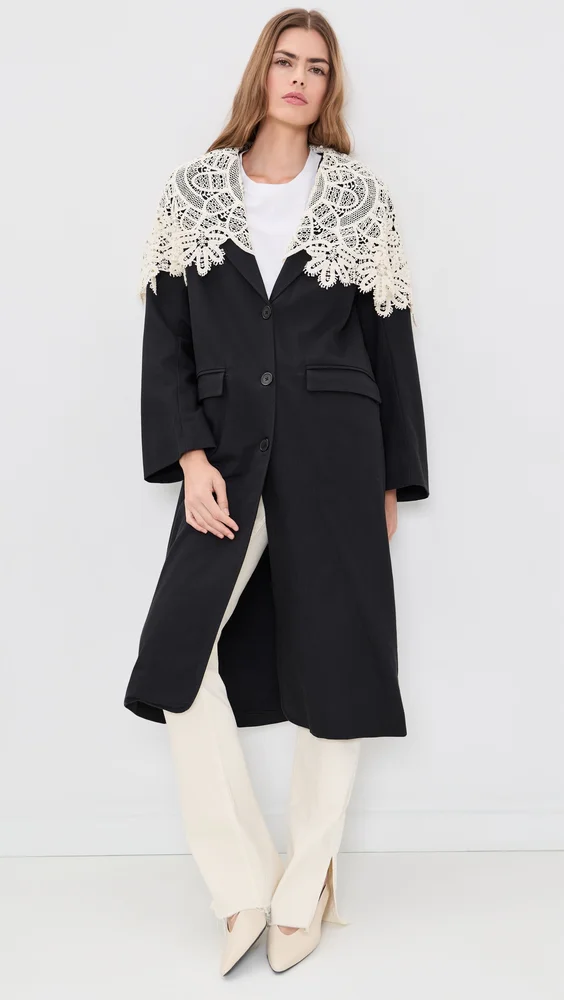 Alina Lace Oversized Long Coat