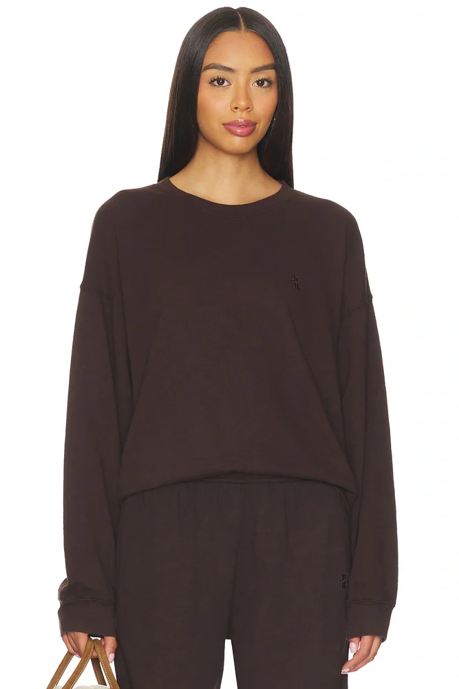 Oversized Lightweight French Terry Crewneck Sweatshirt
