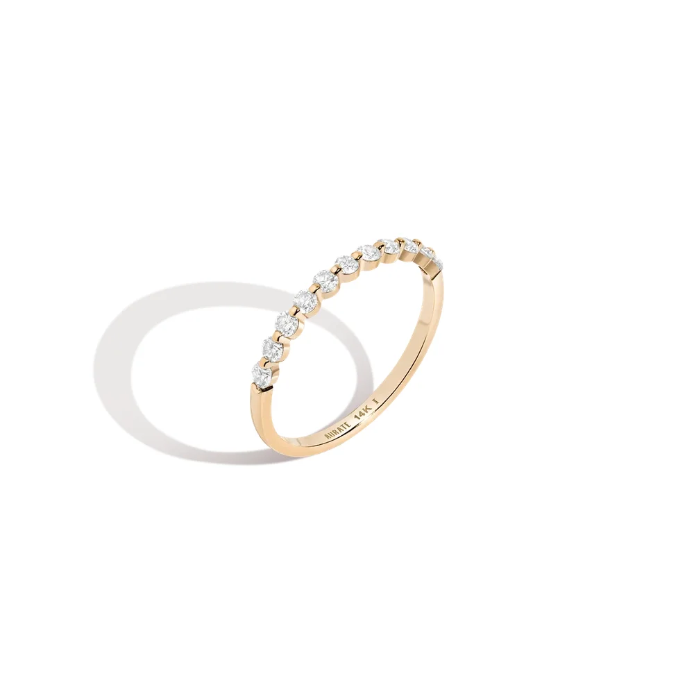 Half-Studded Prong Diamond Gold Band