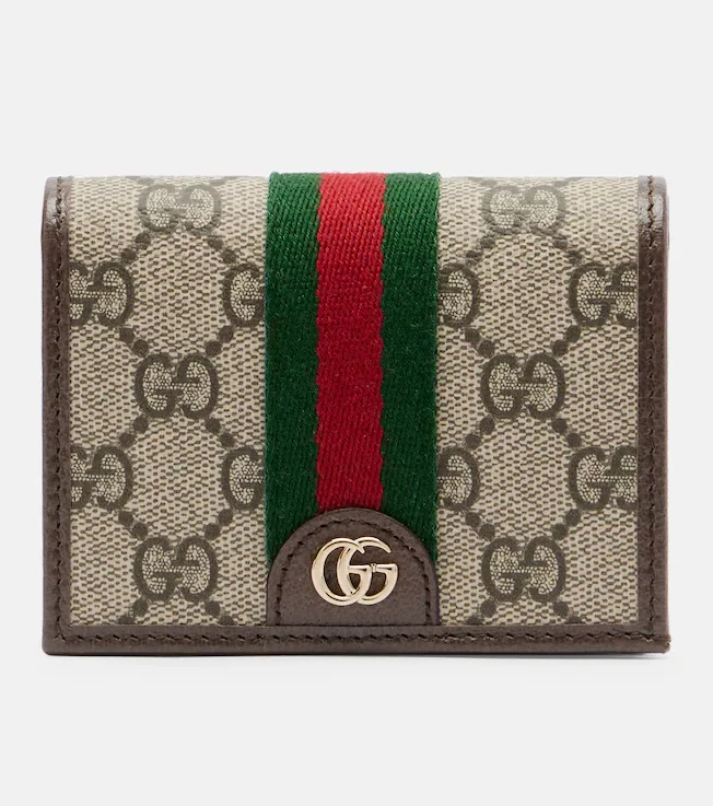 Ophidia Small GG leather-trimmed wallet