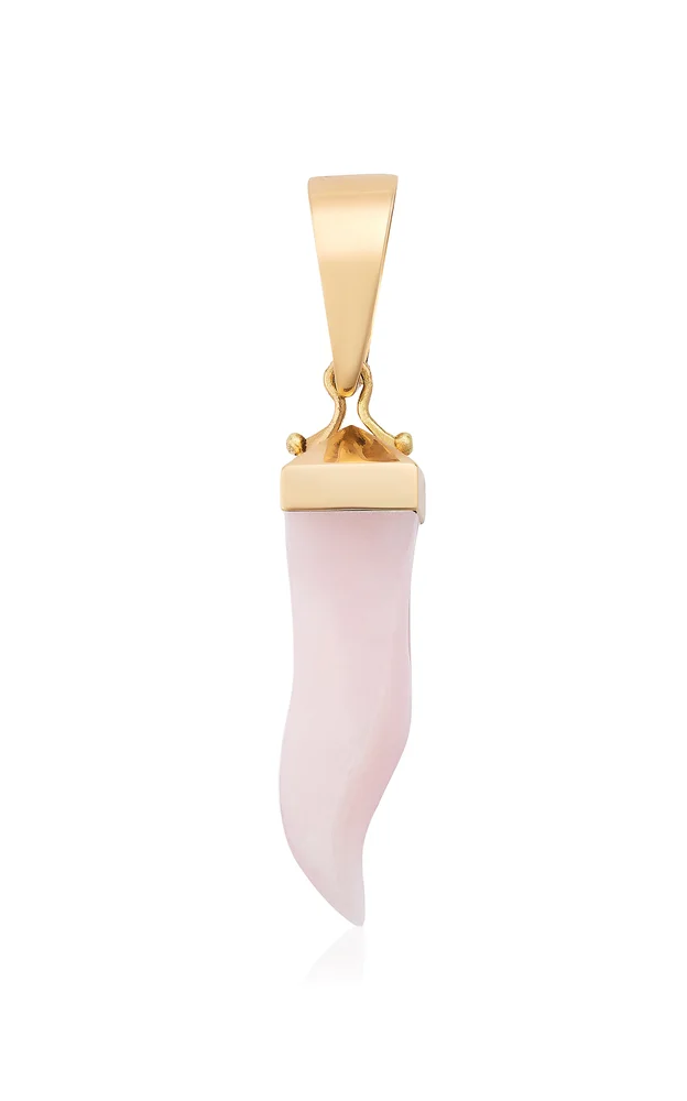 18K Yellow Gold Pink Opal Pendant
