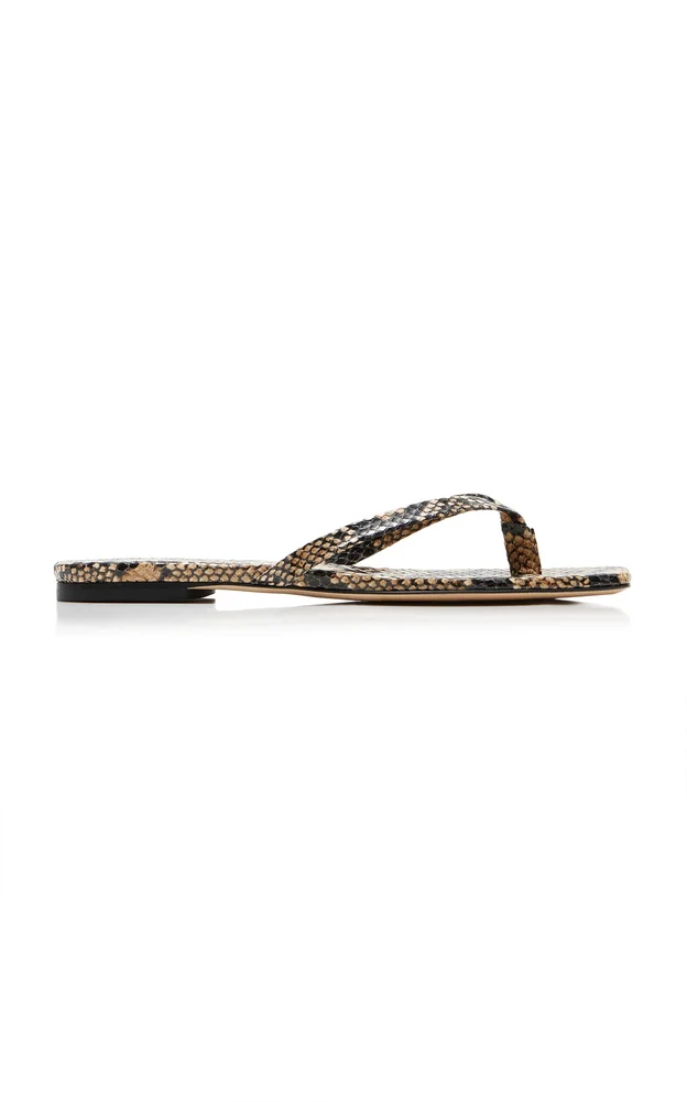 Renee Snake Print Leather Sandals