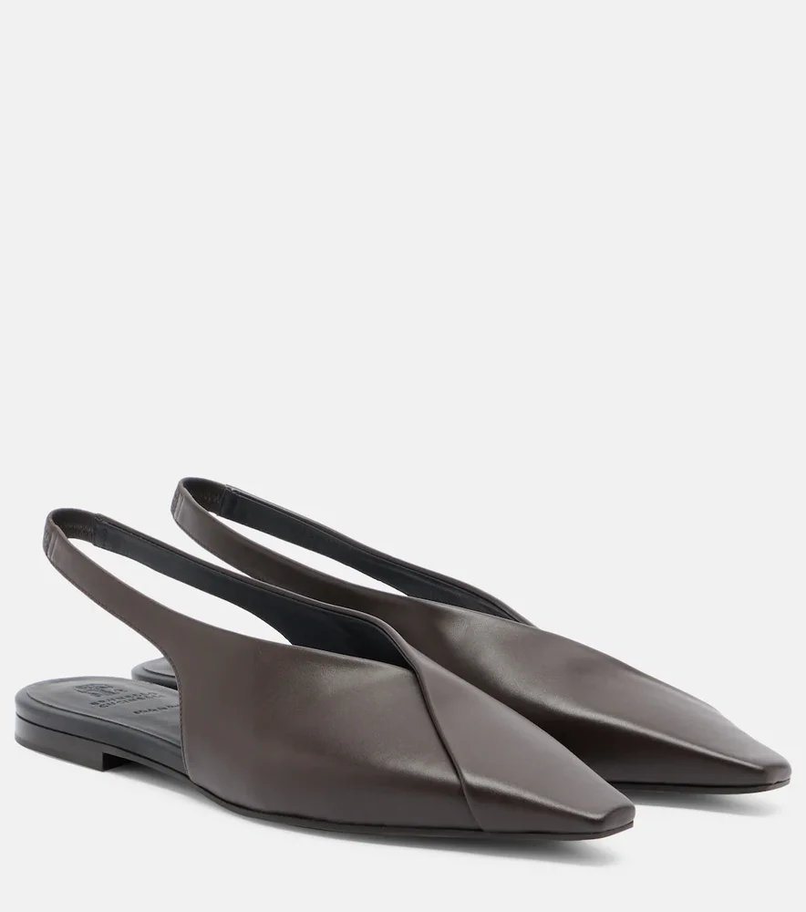 Leather slingback flats