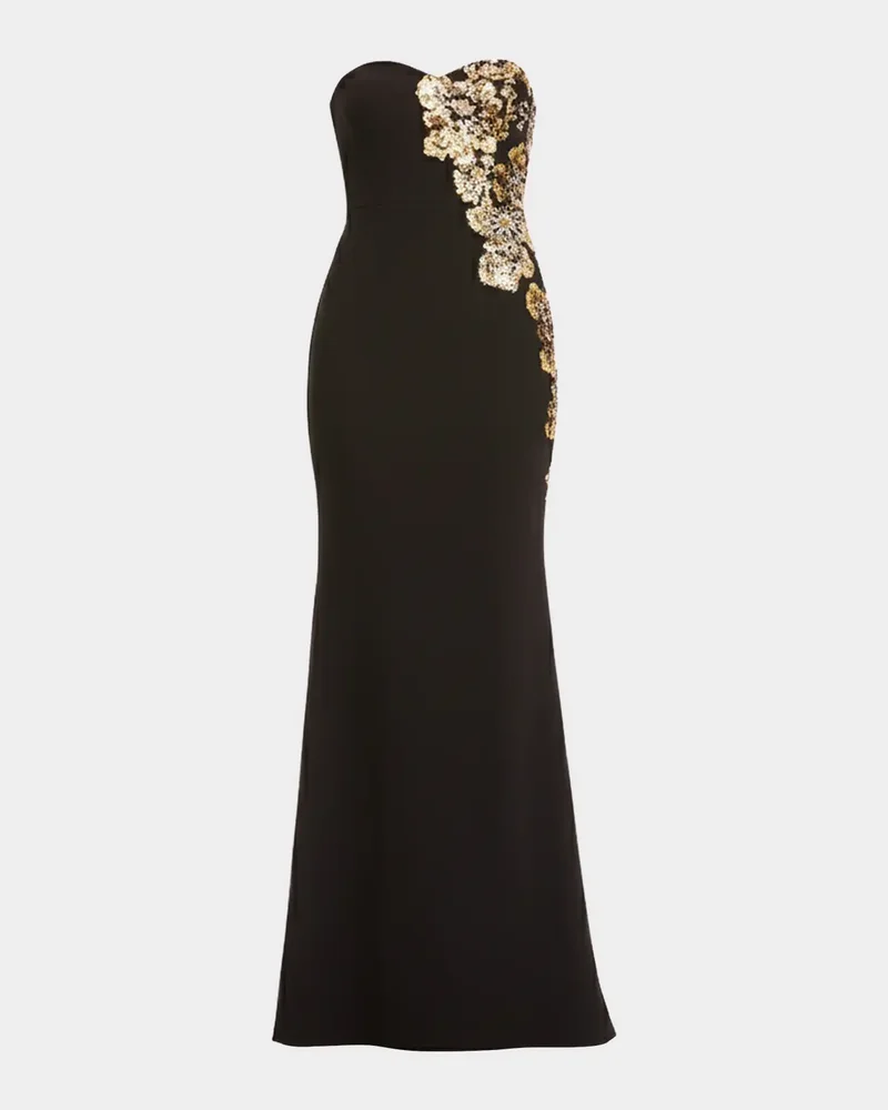 Tiana Strapless Floral Sequin Mermaid Gown