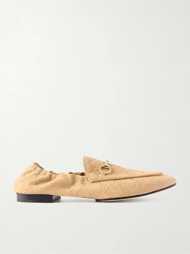 Jordaan horsebit-embellished logo-debossed suede loafers