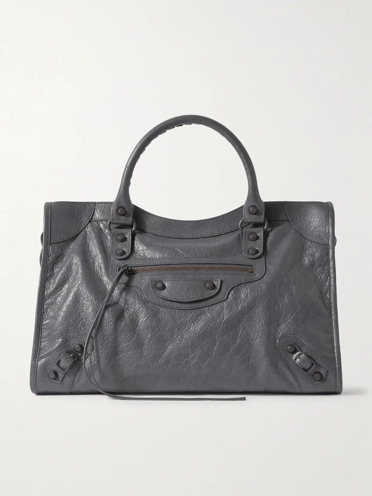 Le City medium embellished textured-leather tote bag