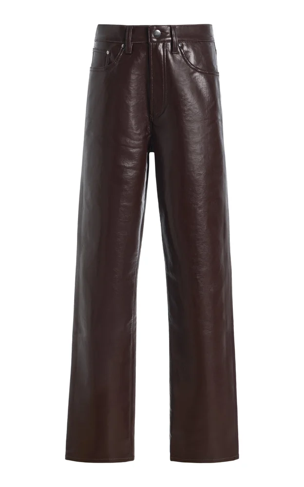 Lana Leather Straight-Leg Pants