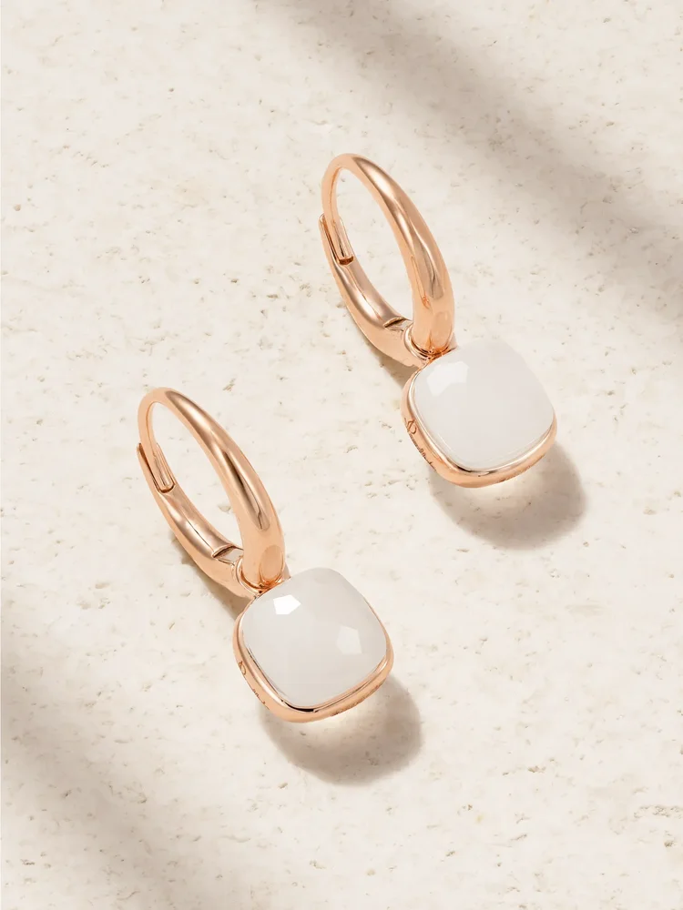 Nudo 18-karat rose gold quartz earrings