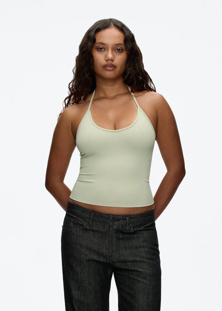 Half Moon Halter in Celadon