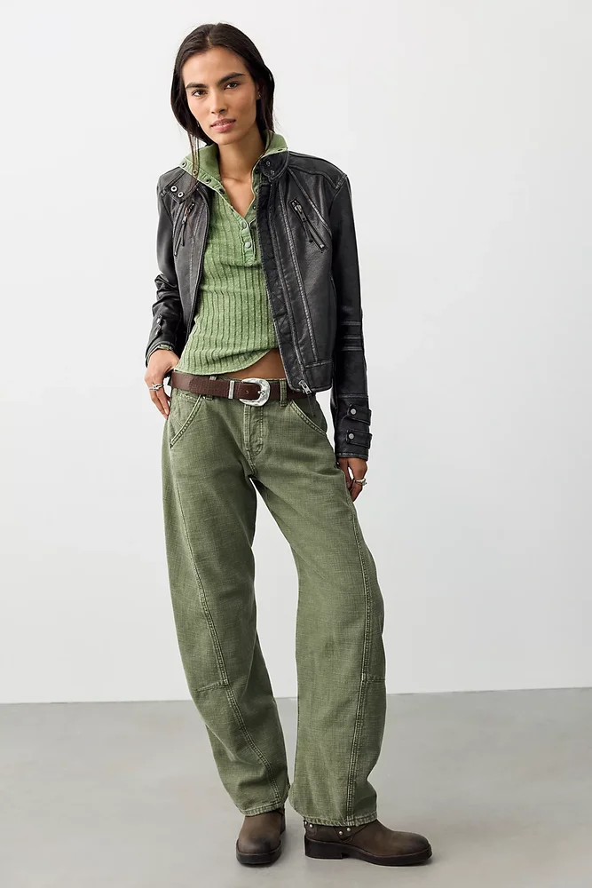 We The Free Highland Low-Rise Twisted Bowed Jeans