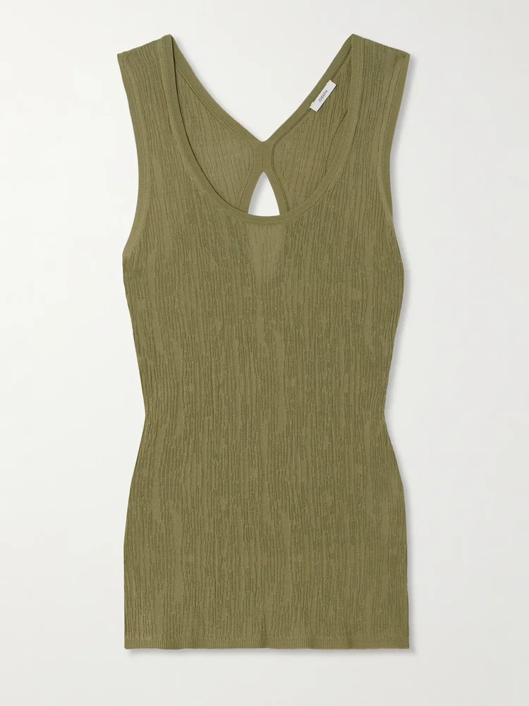 Bayt cutout textured-knit tank