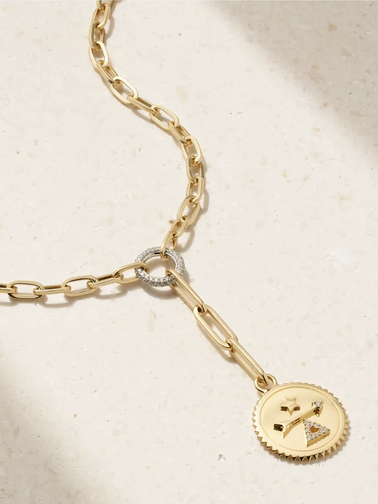 Dream + Refined Clip 18-karat yellow and white gold diamond necklace