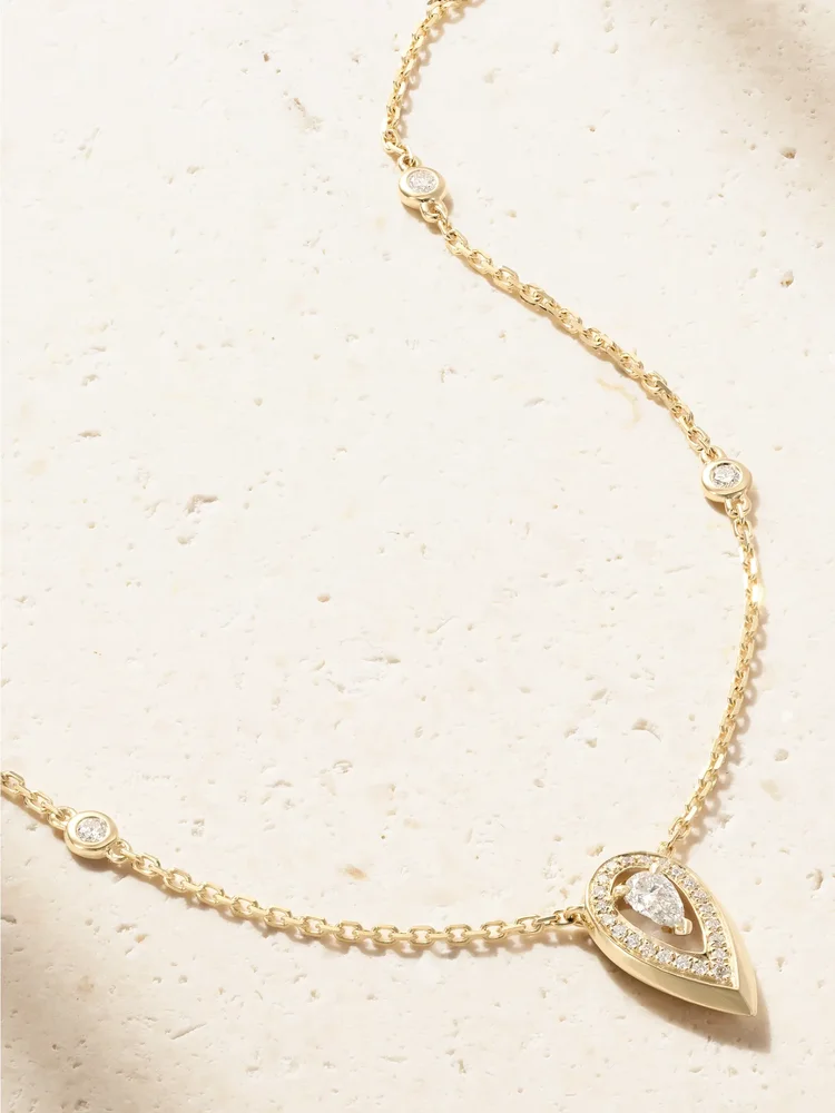 Fiery 18-karat gold diamond necklace