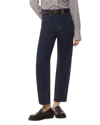 WhistlesHigh Rise Barrel Jeans in Dark Denim