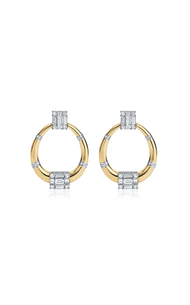 Clarity 18k Yellow Gold Diamonds Doorknocker Earrings