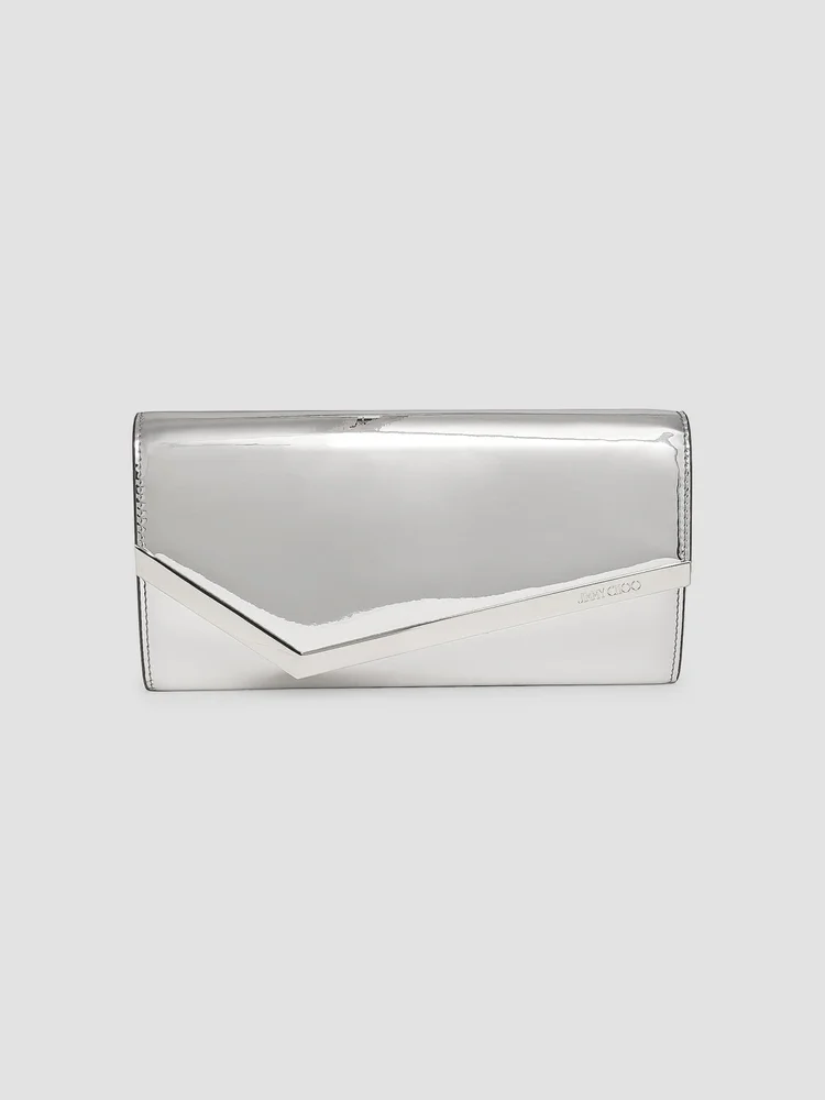 Emmie Metallic Leather-Blend Clutch