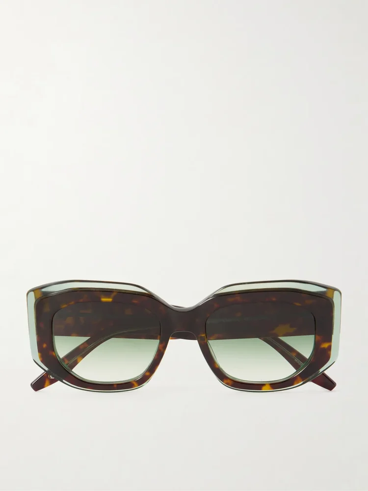Crescendo square-frame tortoiseshell acetate sunglasses