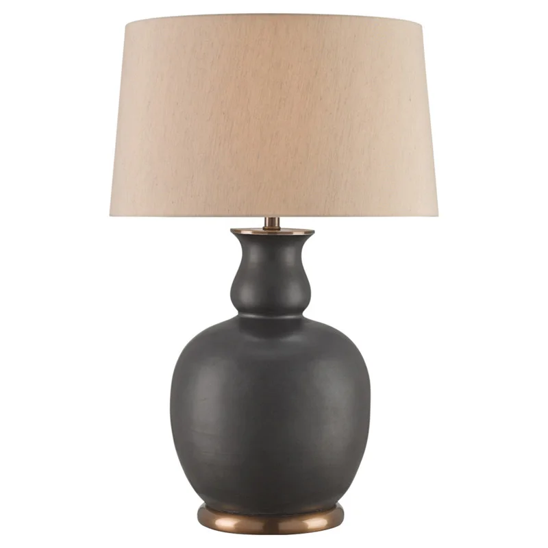 Charleston Updated Traditional Matte Black Ceramic Table Lamp